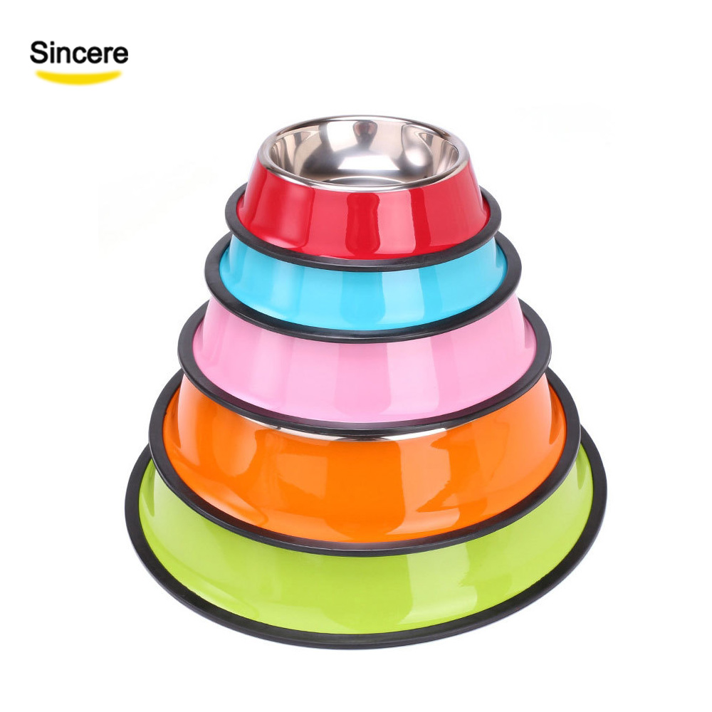 Stackable Multicolor Stainless Steel Dog Bowl Pet Feeding Bowl Cat Water Bowl