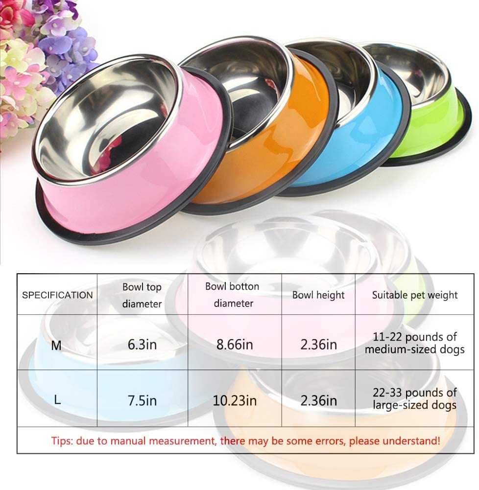 Stackable Multicolor Stainless Steel Dog Bowl Pet Feeding Bowl Cat Water Bowl