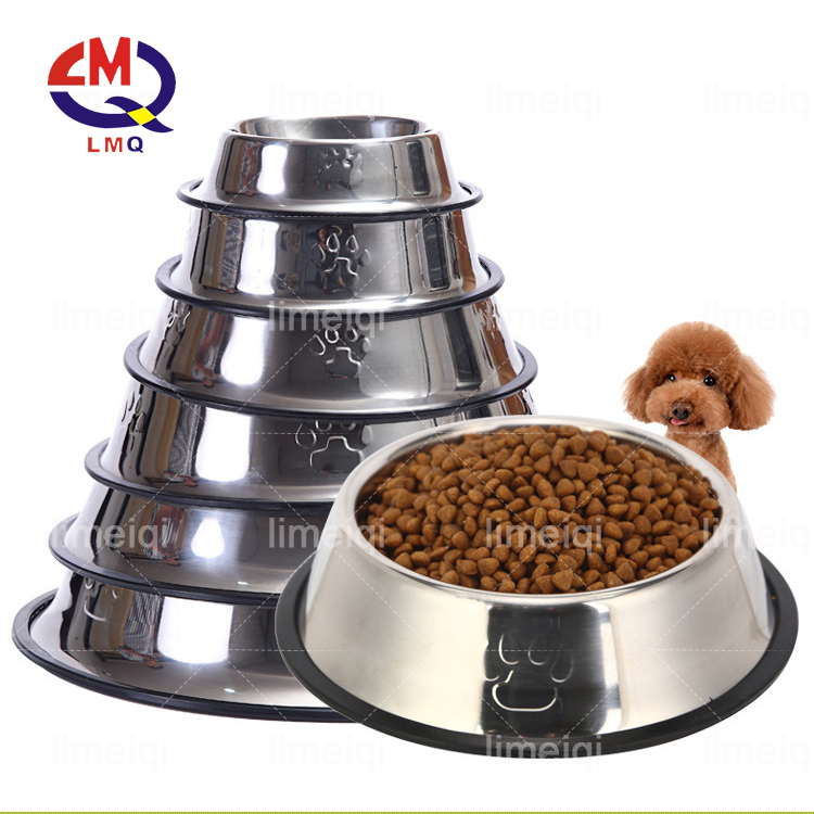 Stainless Steel Pet Bowl Nonslip Silicone Bottom Dog Bowl Cat Bowl
