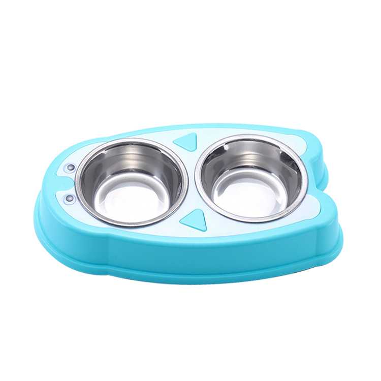 Stainless Steel Plastic Pet Feeder Ing Double Stainless Steel Dog Bowl