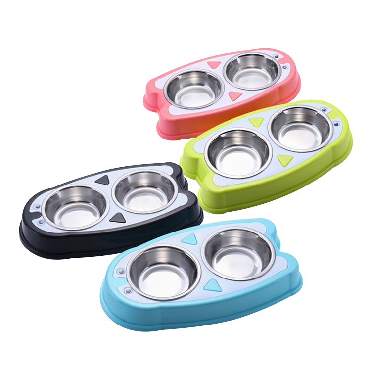 Stainless Steel Plastic Pet Feeder Ing Double Stainless Steel Dog Bowl