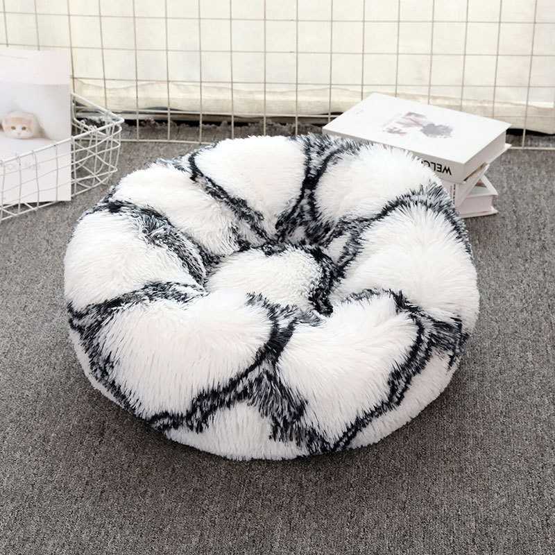 Super Warm Round Pet Bed Dog Pad Winter Velvet Plush Cat Bed