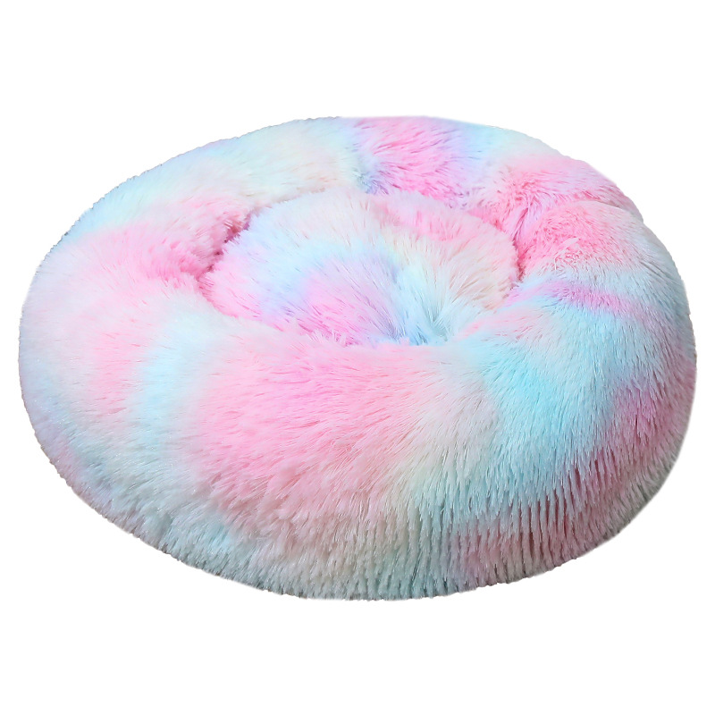 Super Warm Round Pet Bed Dog Pad Winter Velvet Plush Cat Bed