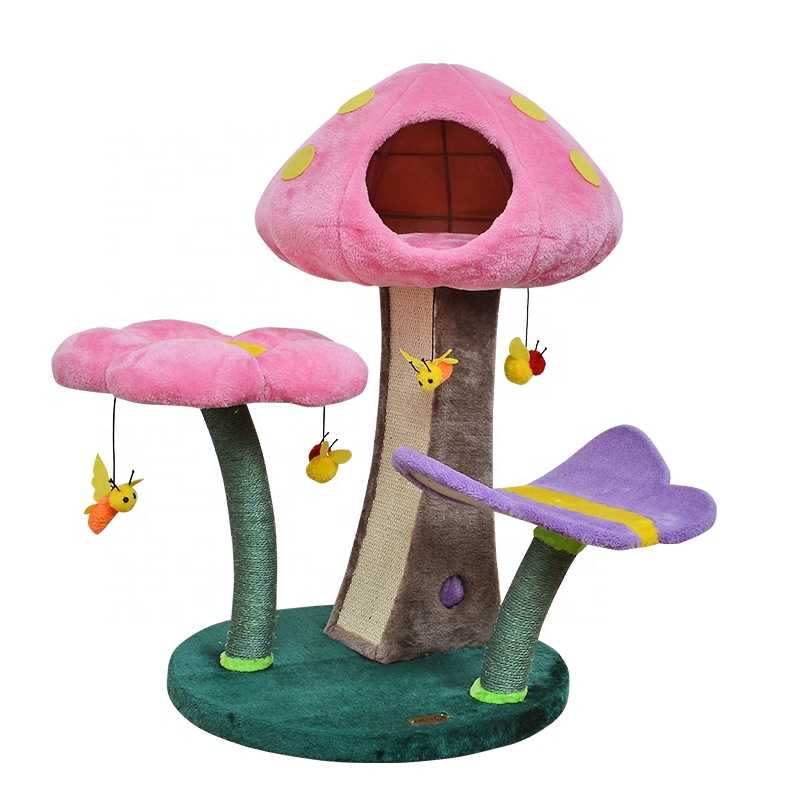 Supplie Sisal Cat Tree House Interactive Toys Lucky Cat Scratcher Board Tree Durable Cat Bed House Cave Nest