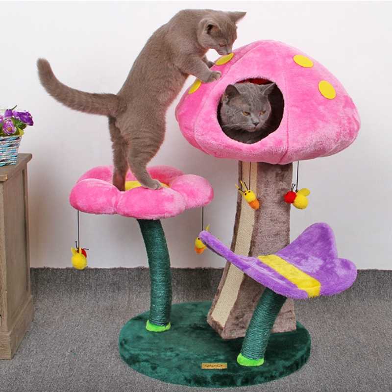 Supplie Sisal Cat Tree House Interactive Toys Lucky Cat Scratcher Board Tree Durable Cat Bed House Cave Nest