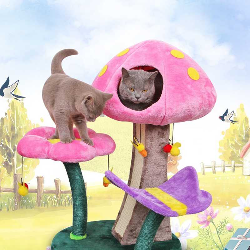 Supplie Sisal Cat Tree House Interactive Toys Lucky Cat Scratcher Board Tree Durable Cat Bed House Cave Nest