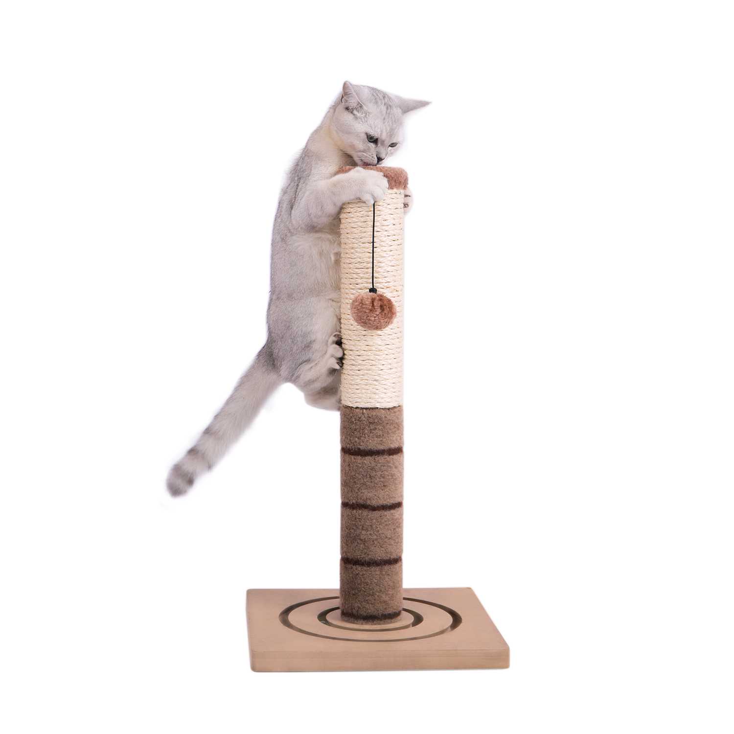 Tianyuan Ecofriendly Interactive Cat Toy Single Scratcher Post Cat Tree With Ball