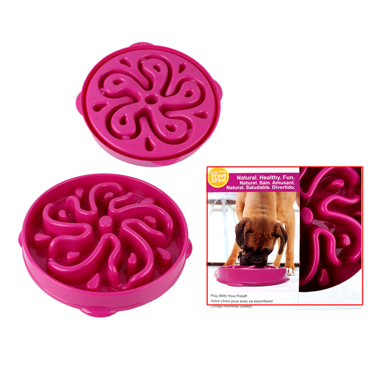 Toprank Flower Shaped Cat Dog Stop Pet Bowl Pet Slow Feeder Dog Food Bowl Plastic Dog Bowl