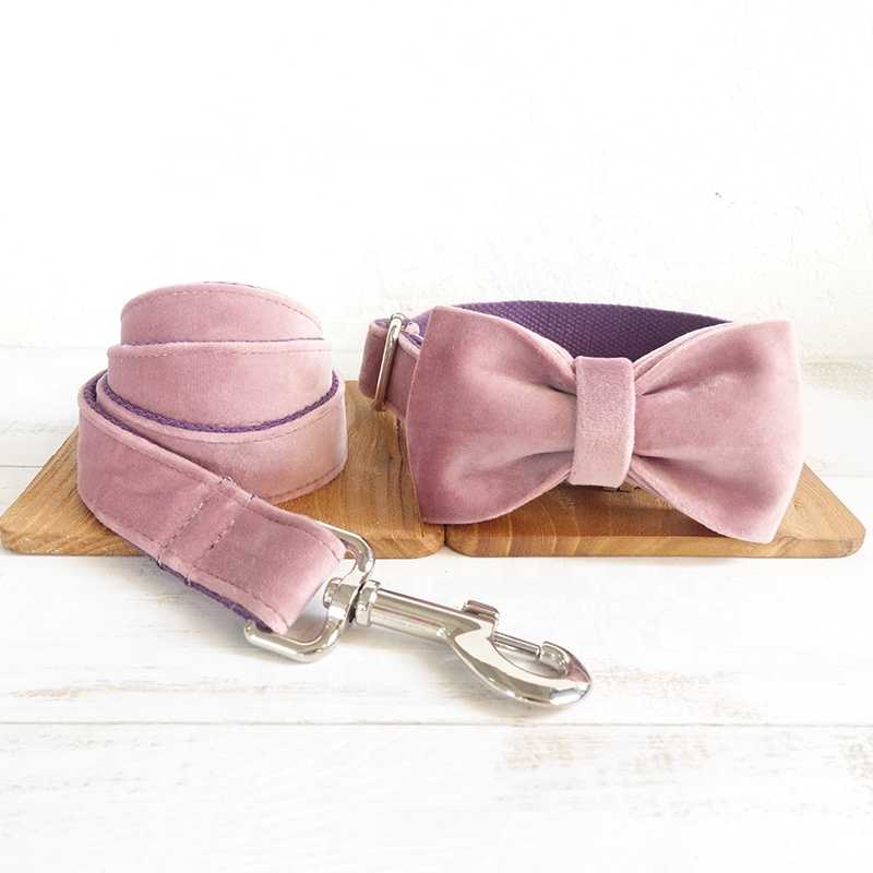 Velvet Dog Leash Spring Dogs Innovative Products Pet Collar Best Products Custom Purple Velvet Pet Dog Collars