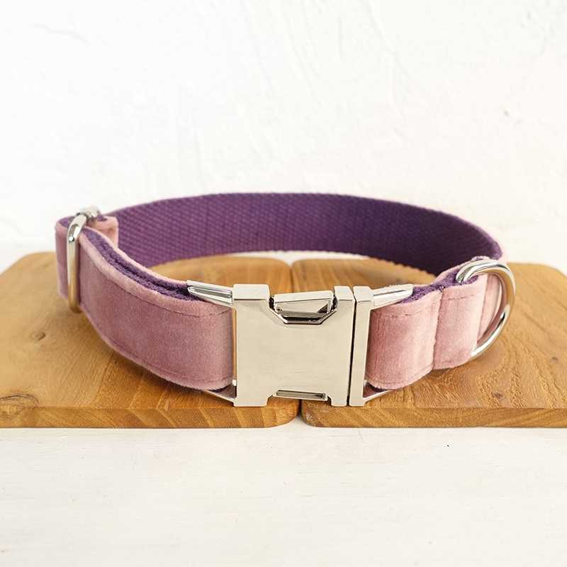 Velvet Dog Leash Spring Dogs Innovative Products Pet Collar Best Products Custom Purple Velvet Pet Dog Collars