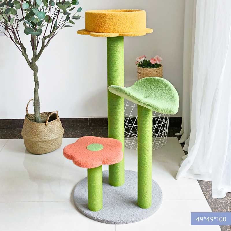 Wood Cat Climbing Toys Cat Scratcher Tree Platform Tower Stock