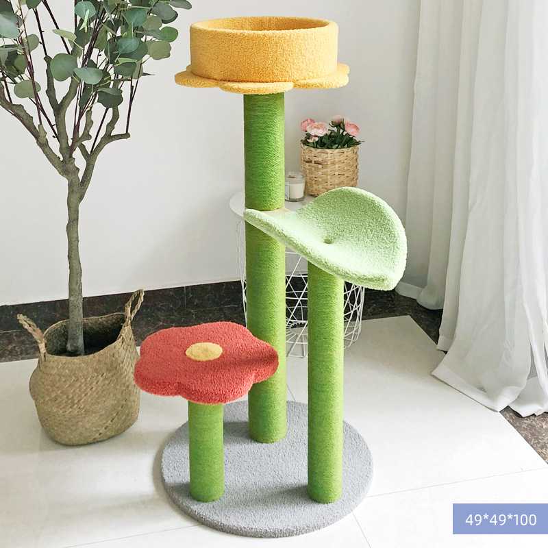 Wood Cat Climbing Toys Cat Scratcher Tree Platform Tower Stock