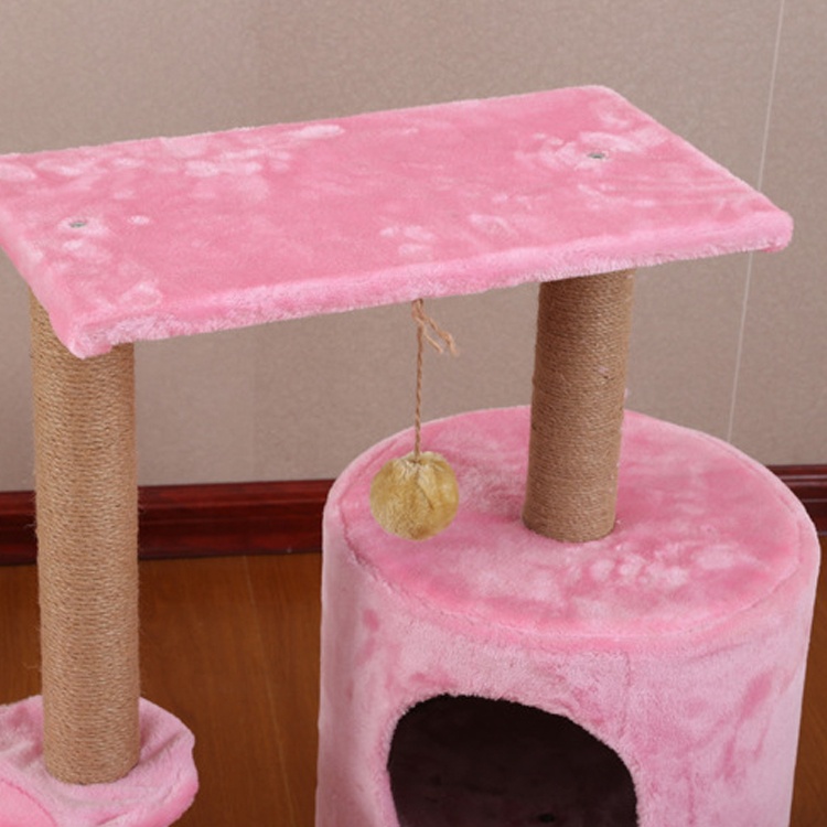 Wooden Cat Tree With House Bed Pet Cat Kitten Climbing Tower With Scratching Post