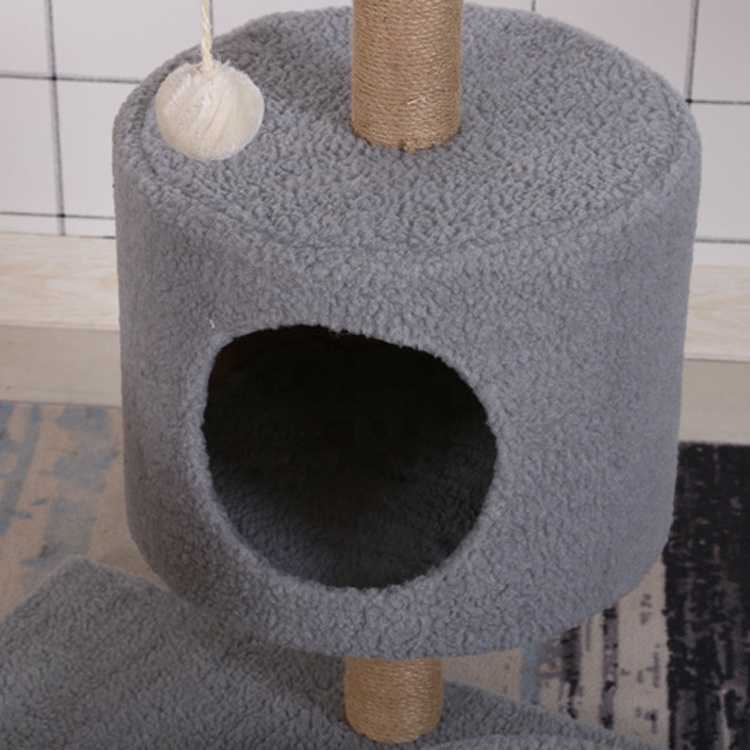 Wooden Cat Tree With House Bed Pet Cat Kitten Climbing Tower With Scratching Post