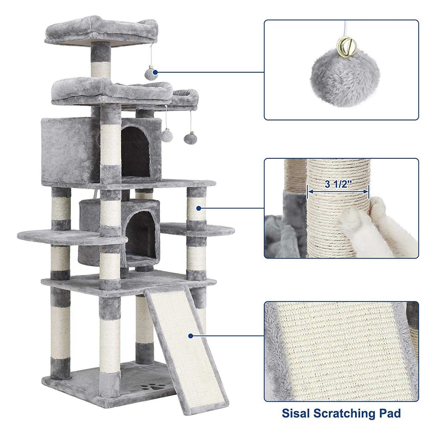 Wooden Scratch Climbing Tower Diy Cat Tree Tower Condo Play House Pet Scratch