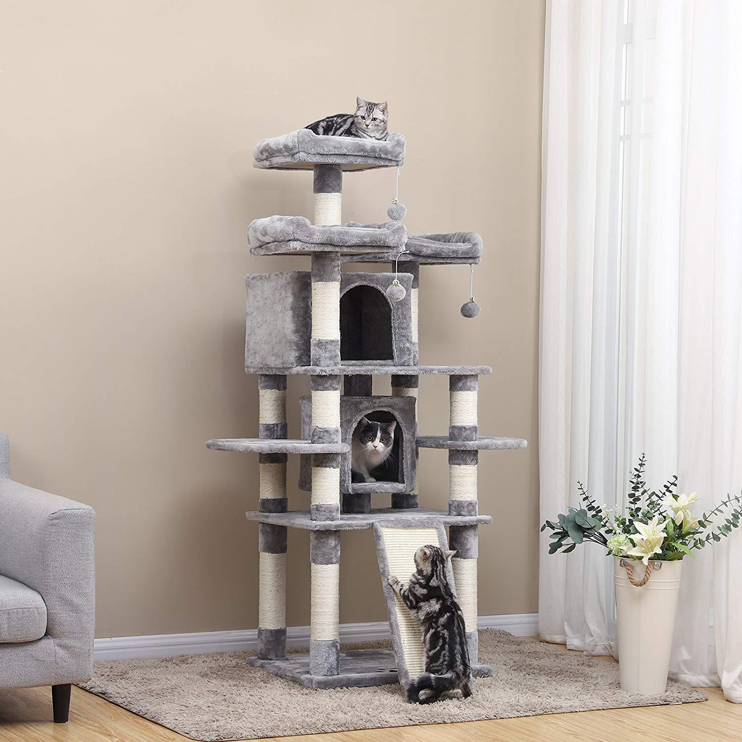 Wooden Scratch Climbing Tower Diy Cat Tree Tower Condo Play House Pet Scratch