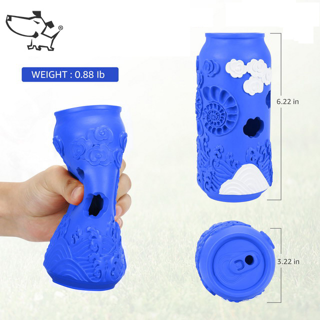Custom Outdoor Pet Toys Dog Teeth Clean Interactive Bite Resistant Chew Toys Coke Can Non Toxic Rubber Dog Toy