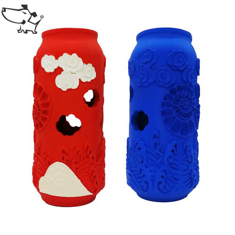 Custom Outdoor Pet Toys Dog Teeth Clean Interactive Bite Resistant Chew Toys Coke Can Non Toxic Rubber Dog Toy