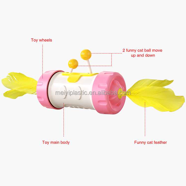 Interactive Cat Toy Catnip Toy Pet Toy With Feather Cat Fighting Ball Funny Cat Stick