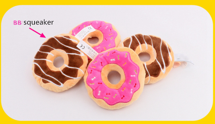 Plush Squeaker Pet Donut Toys Dogs