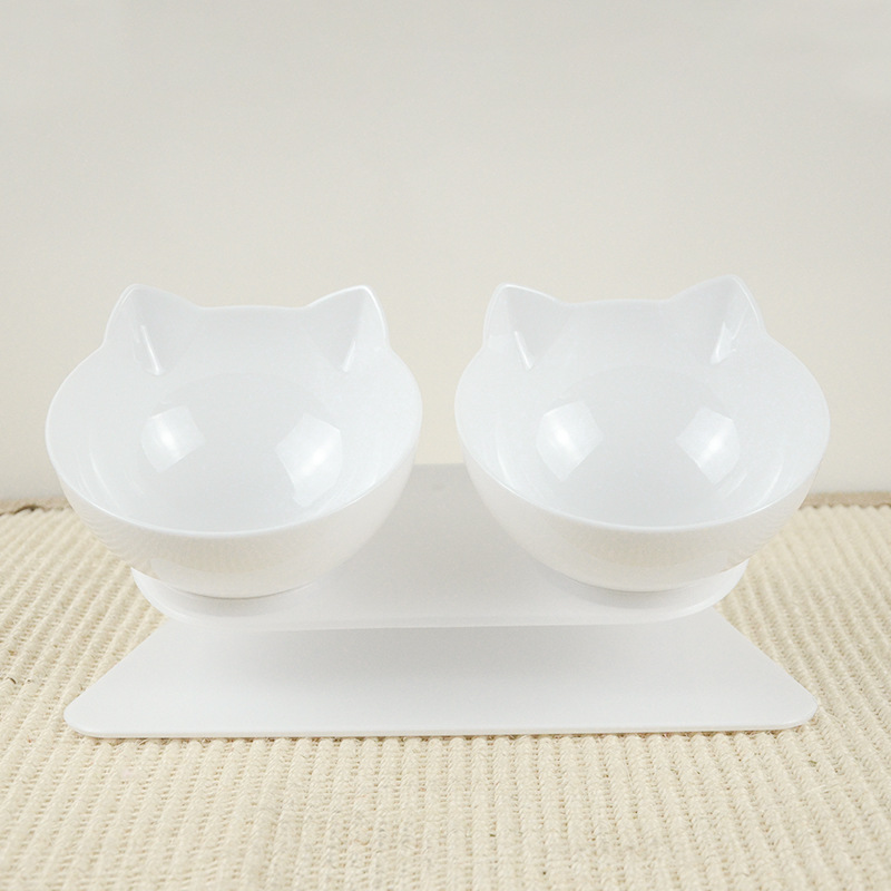 15 Degree Bevel Nonslip Pets Feeder Double Water Bowl Neck Protection Cat Bowl