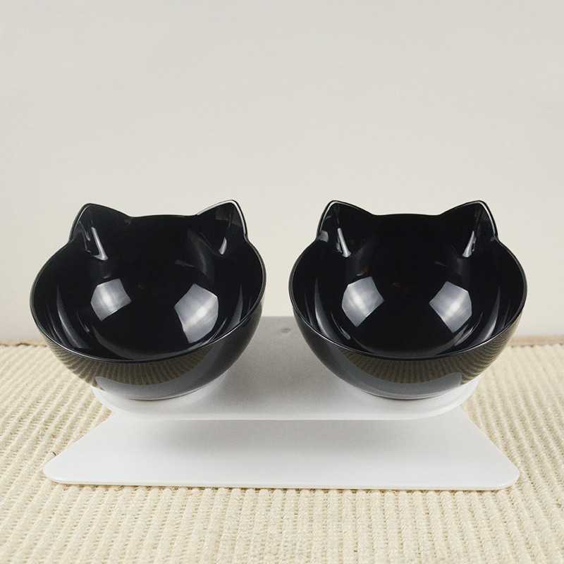 15 Degree Bevel Nonslip Pets Feeder Double Water Bowl Neck Protection Cat Bowl