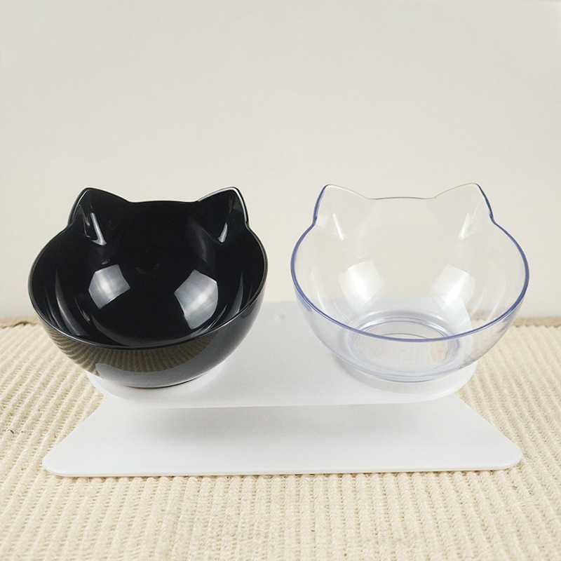 15 Degree Bevel Nonslip Pets Feeder Double Water Bowl Neck Protection Cat Bowl