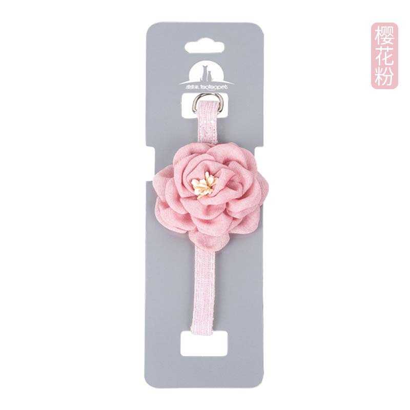 Cat Collars Cute Flower Accessories Cotton Polyester Head Card Package Pet Collars