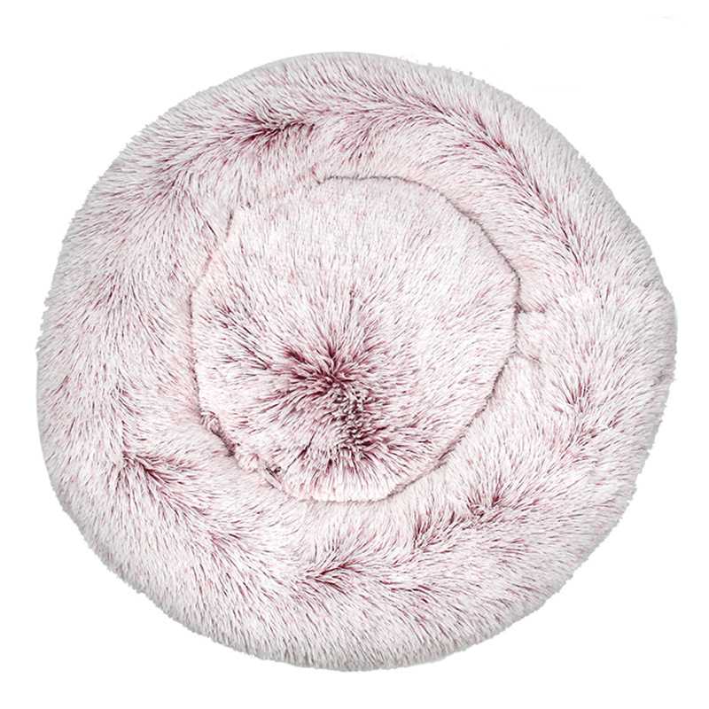 Dog Soft Round Sales Comfy Calming Plush Donut Cat Warm Cage Beds Pets AntAnxiety Fluffy Pet Bed