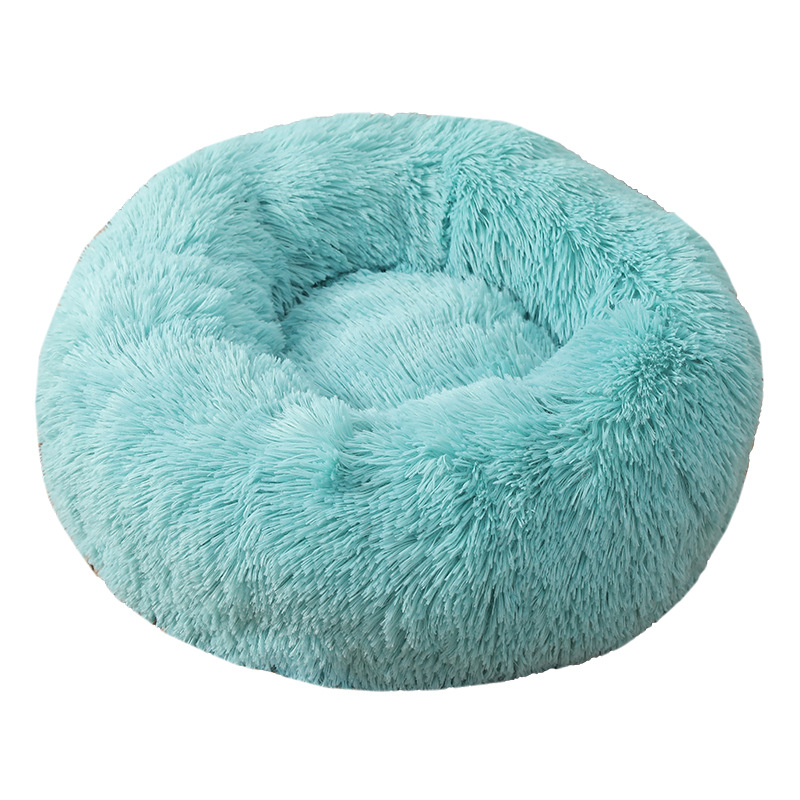 Dog Soft Round Sales Comfy Calming Plush Donut Cat Warm Cage Beds Pets AntAnxiety Fluffy Pet Bed