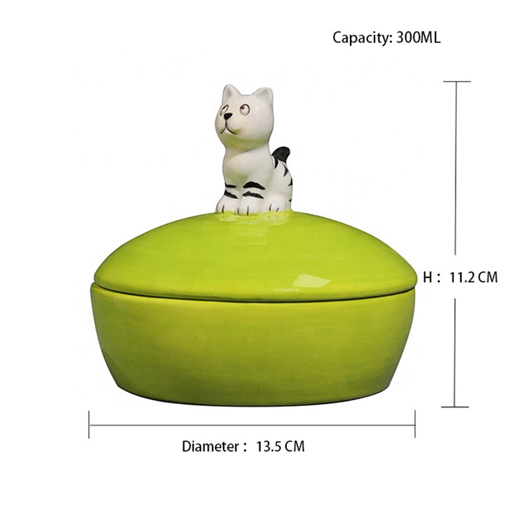 High Ceramic Pet Food Container Dog Or Cat Pet Bowl Small Cat Food Pet Bowl
