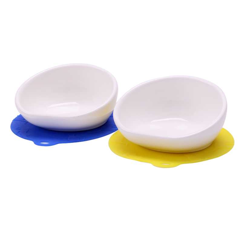 Manufacturer Cute Ceramic Pet Cat Bowl With Silicone Pad