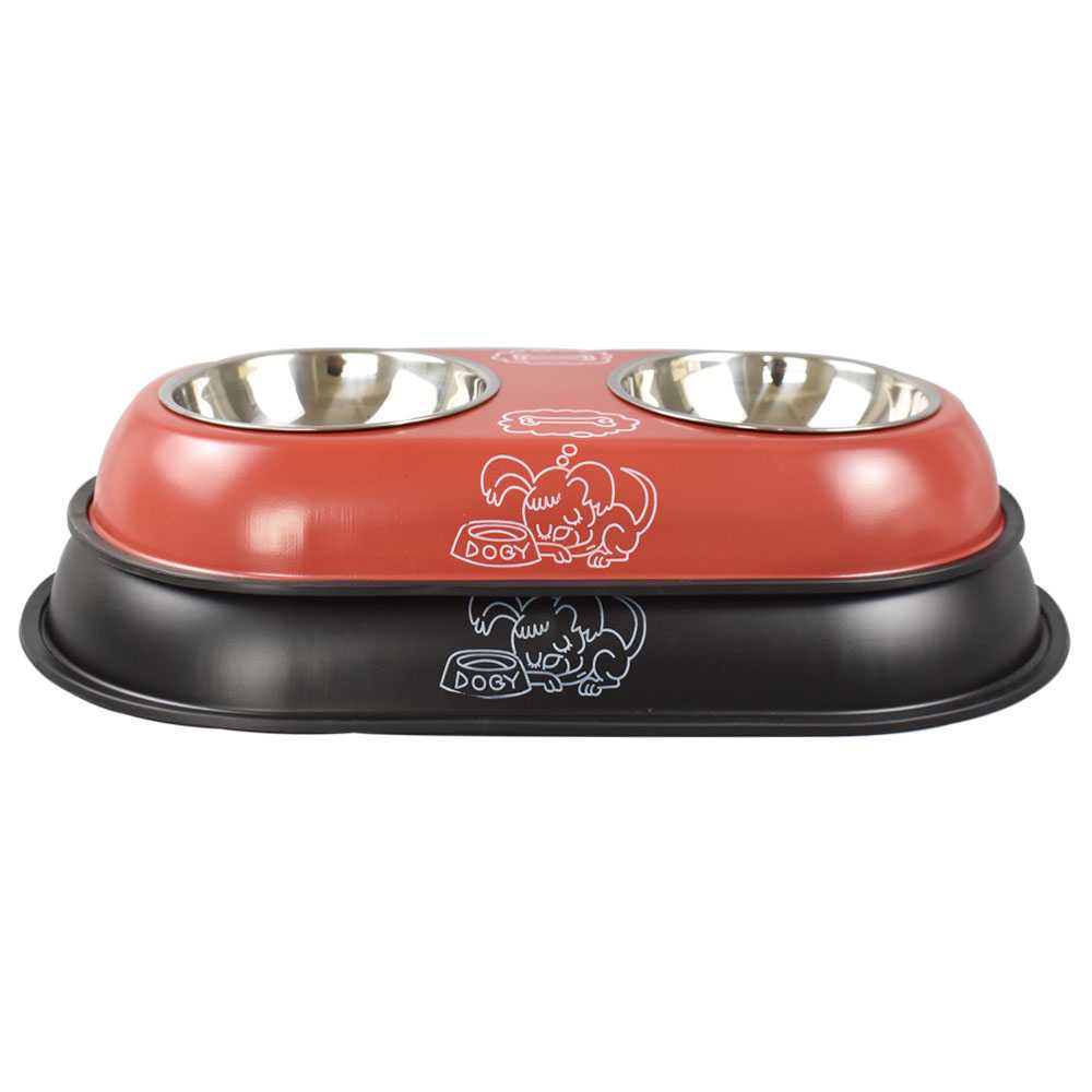 Nonslip Stainless Steel Pet Food Bowl Dog Water Bowl Feeder With Silicone Gasket