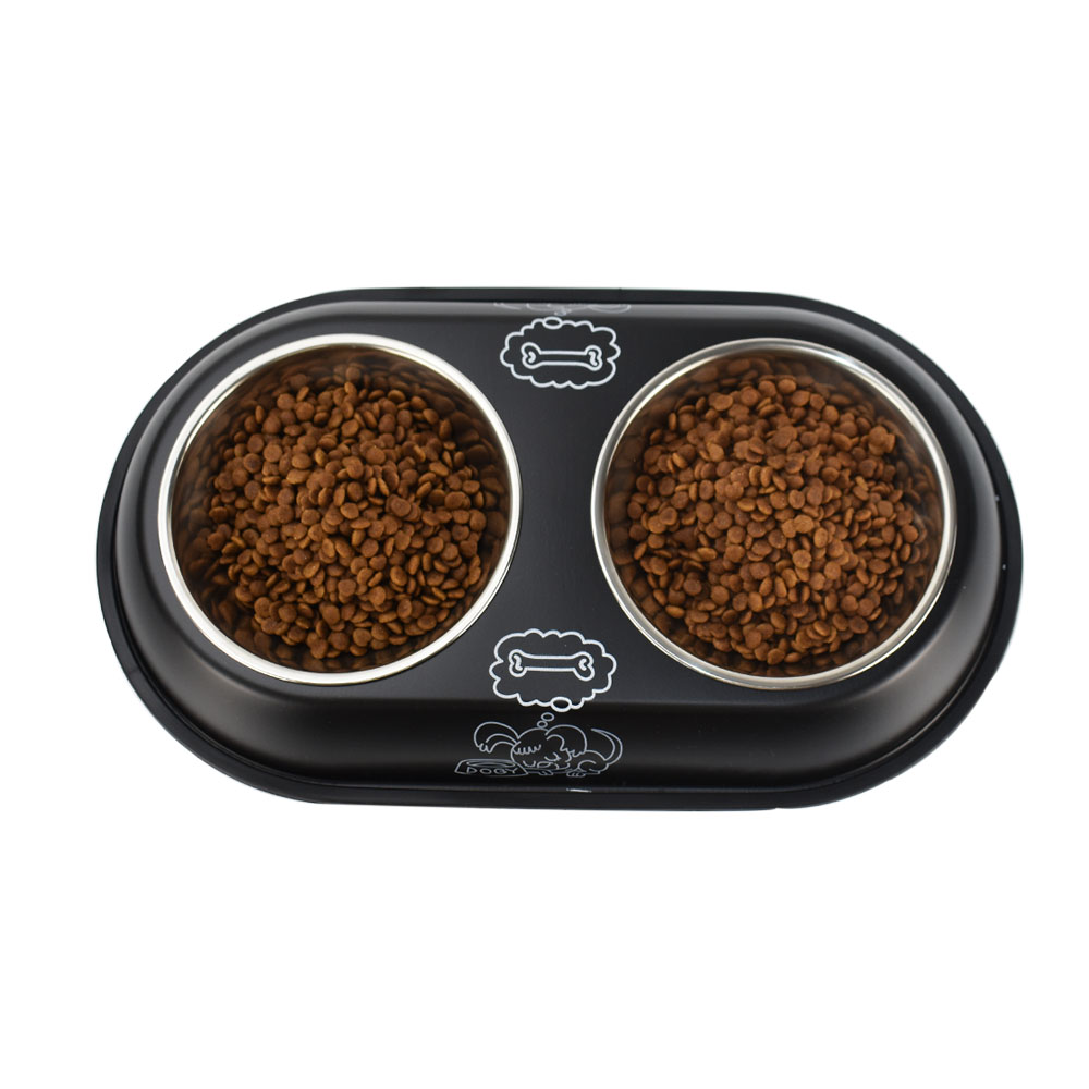 Nonslip Stainless Steel Pet Food Bowl Dog Water Bowl Feeder With Silicone Gasket