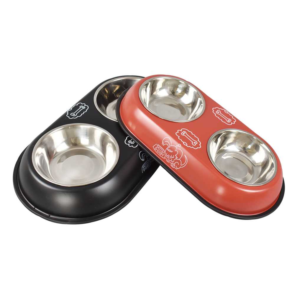 Nonslip Stainless Steel Pet Food Bowl Dog Water Bowl Feeder With Silicone Gasket