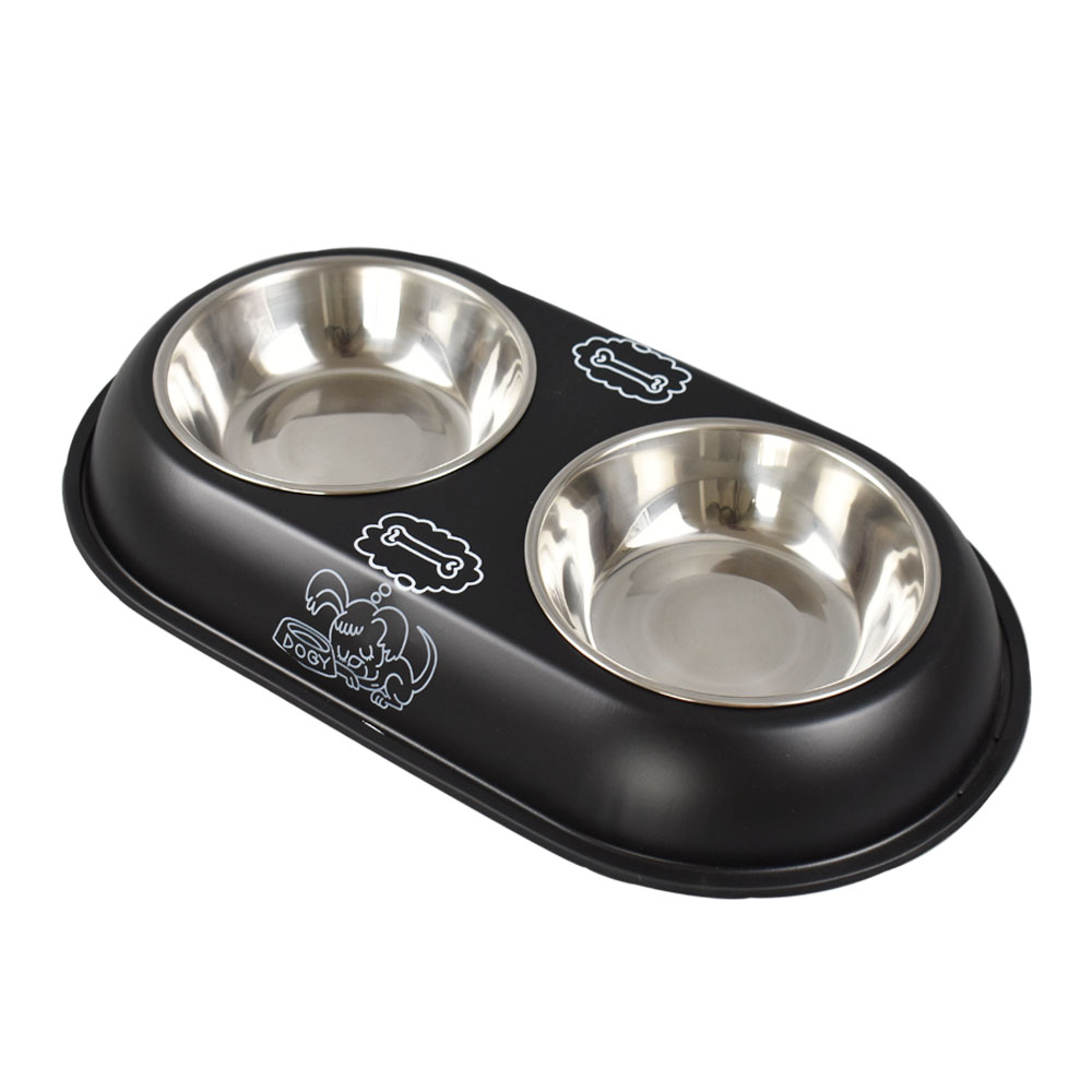 Nonslip Stainless Steel Pet Food Bowl Dog Water Bowl Feeder With Silicone Gasket
