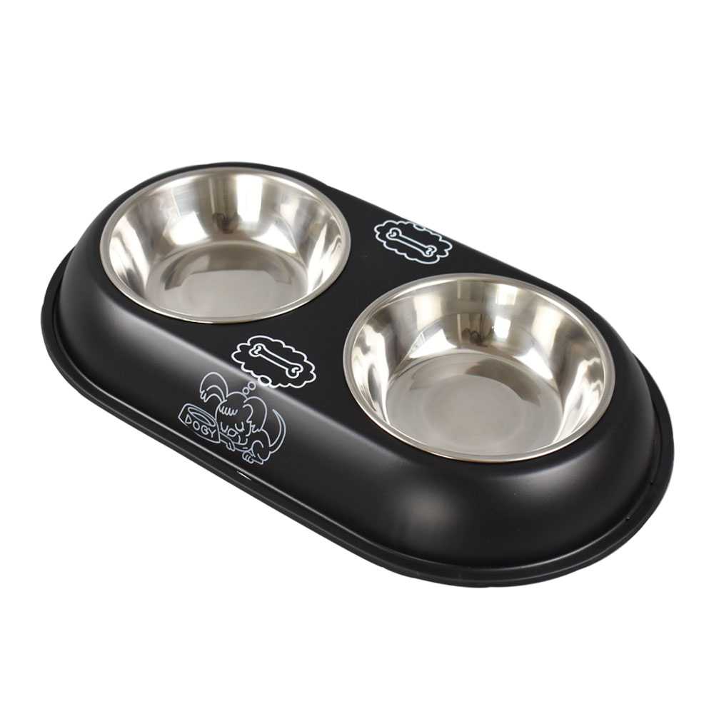 Nonslip Stainless Steel Pet Food Bowl Dog Water Bowl Feeder With Silicone Gasket