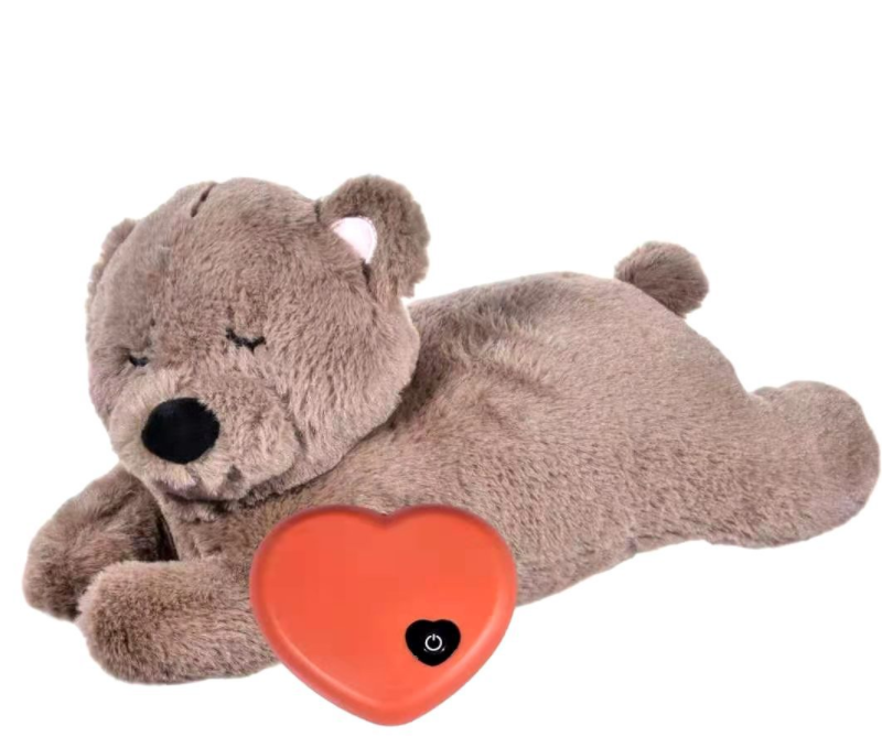 Pet Anxiety Companion Sleep Toy Dog Interactive Plush Heartbeat Hippo Toy Pet Toy