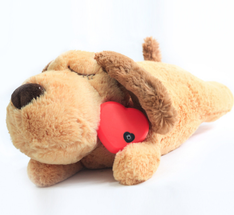 Pet Anxiety Companion Sleep Toy Dog Interactive Plush Heartbeat Hippo Toy Pet Toy