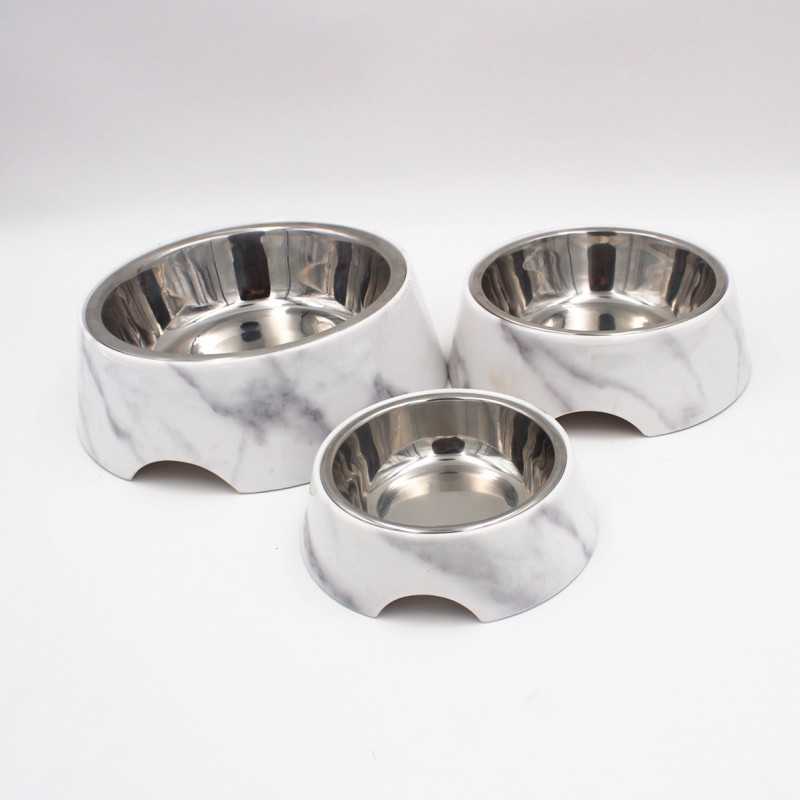 Prices Pet Food Utensils Melamine Double Layer Cat Dog Pet Bowls Set