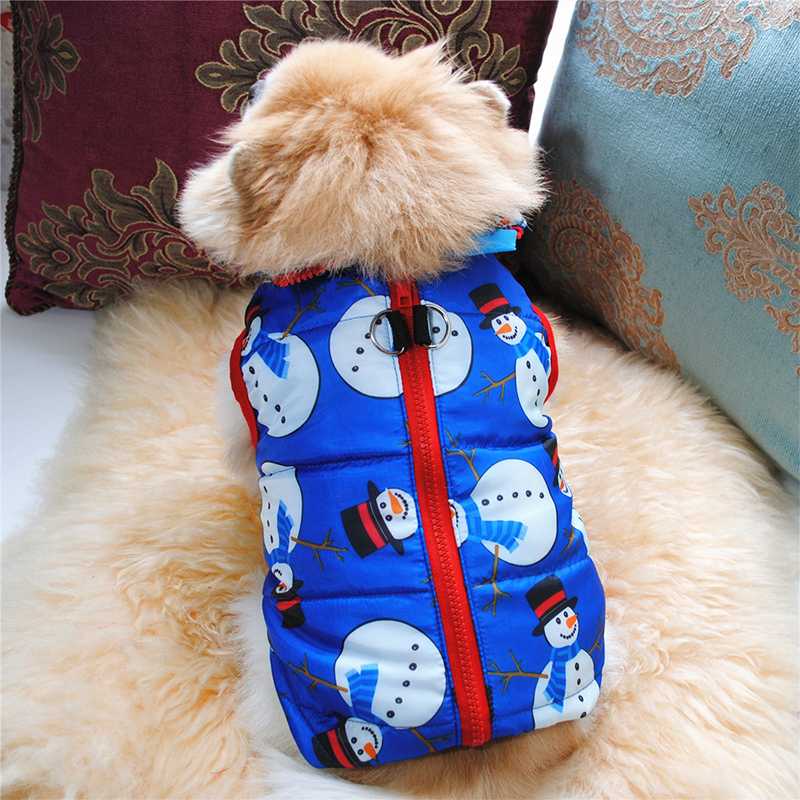 Small Big Dog Apparel Pet Clothing Vest Winter Cold Weather Pet Jacket Dogs Coat With Zipper Leash Ring