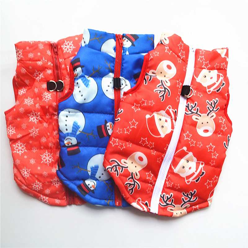 Small Big Dog Apparel Pet Clothing Vest Winter Cold Weather Pet Jacket Dogs Coat With Zipper Leash Ring