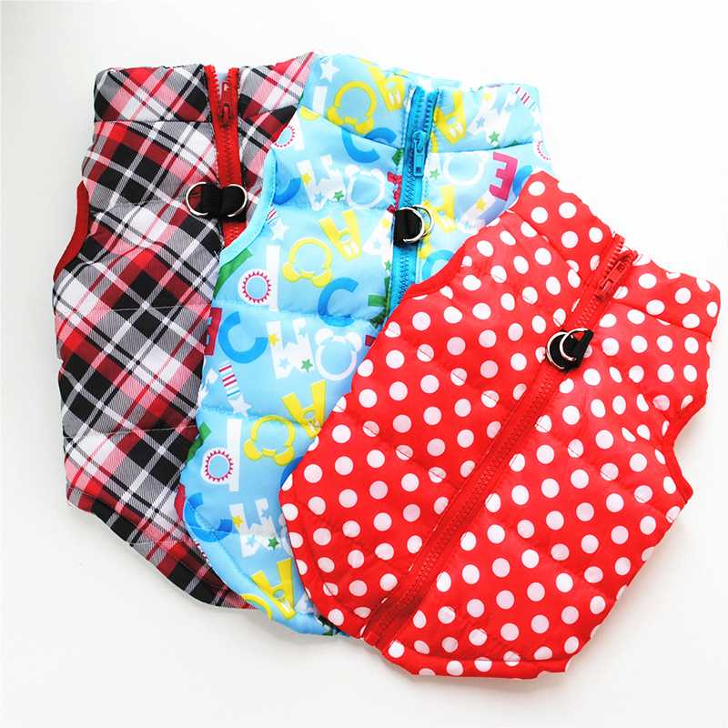 Small Big Dog Apparel Pet Clothing Vest Winter Cold Weather Pet Jacket Dogs Coat With Zipper Leash Ring