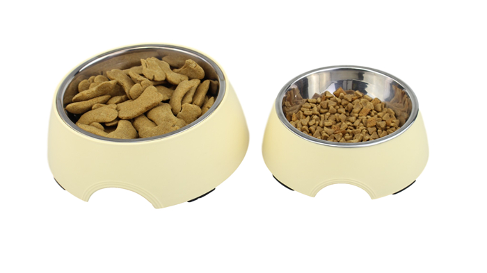 Unbreakable Stainless Steel Melamine Pet Bowl With NonSlip Silicone Bottom