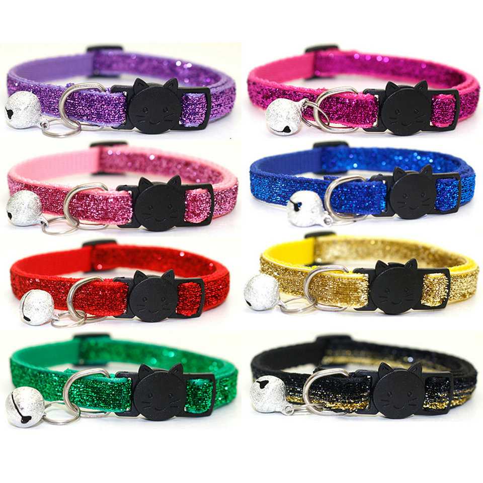 Adjustable Inflatable With Bell Decoration Nylon Pet Cat Dog Collar