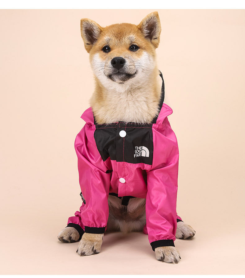 Amazon Top 1 Pet Raincoat The Dog Face Waterproof Rain Jacket Large Dogs