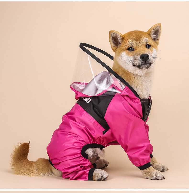 Amazon Top 1 Pet Raincoat The Dog Face Waterproof Rain Jacket Large Dogs