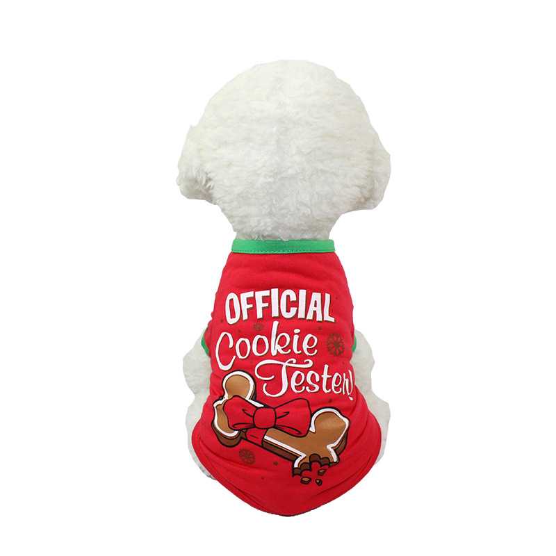 Pet Clothing Cute Puppy Dog Clothes Pullover Casual Vests Christmas Decoration Dog Tshirt