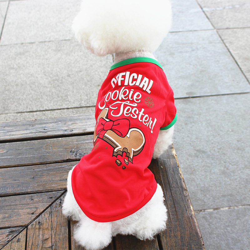 Pet Clothing Cute Puppy Dog Clothes Pullover Casual Vests Christmas Decoration Dog Tshirt