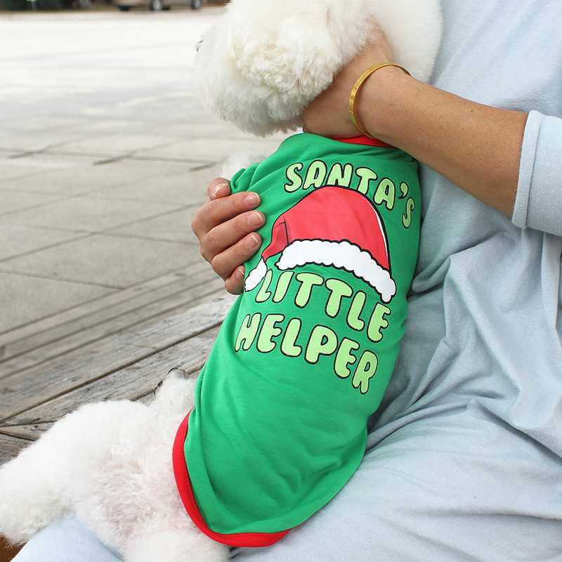 Pet Clothing Cute Puppy Dog Clothes Pullover Casual Vests Christmas Decoration Dog Tshirt